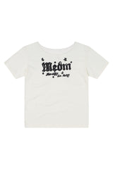 MEDM Slant Shoulder Graffiti Print Casual Women T-shirt