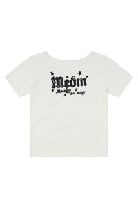 MEDM Slant Shoulder Graffiti Print Casual Women T-shirt
