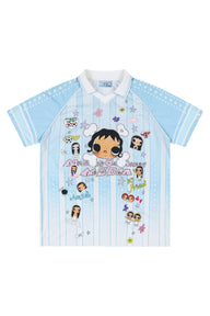 MEDM x YUY Yu Collab Print Letter Embroidery Polo Jersey Tee