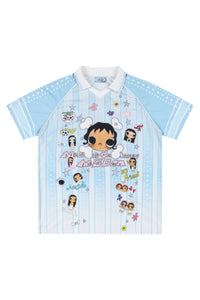 MEDM x YUY Yu Collab Print Letter Embroidery Polo Jersey Tee