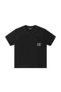 Dangerouspeople DSP Colorful Wave Embroidery 100% Cotton Loose Tee