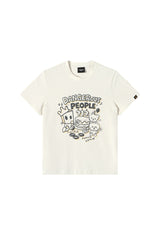 DangerousPeople DSP Mini‑D Home Hand‑Drawn Washed Tee Retro Texture Couple T‑Shirt