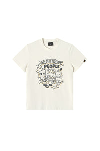 DangerousPeople DSP Mini‑D Home Hand‑Drawn Washed Tee Retro Texture Couple T‑Shirt