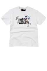 MEDM x EVA NEVER END Chibi Music Note Print Basic Crew Neck Tee