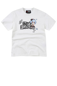 MEDM x EVA NEVER END Chibi Music Note Print Basic Crew Neck Tee
