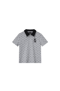 MEDM Fake Two-Piece Polka Dot Short-Sleeve POLO