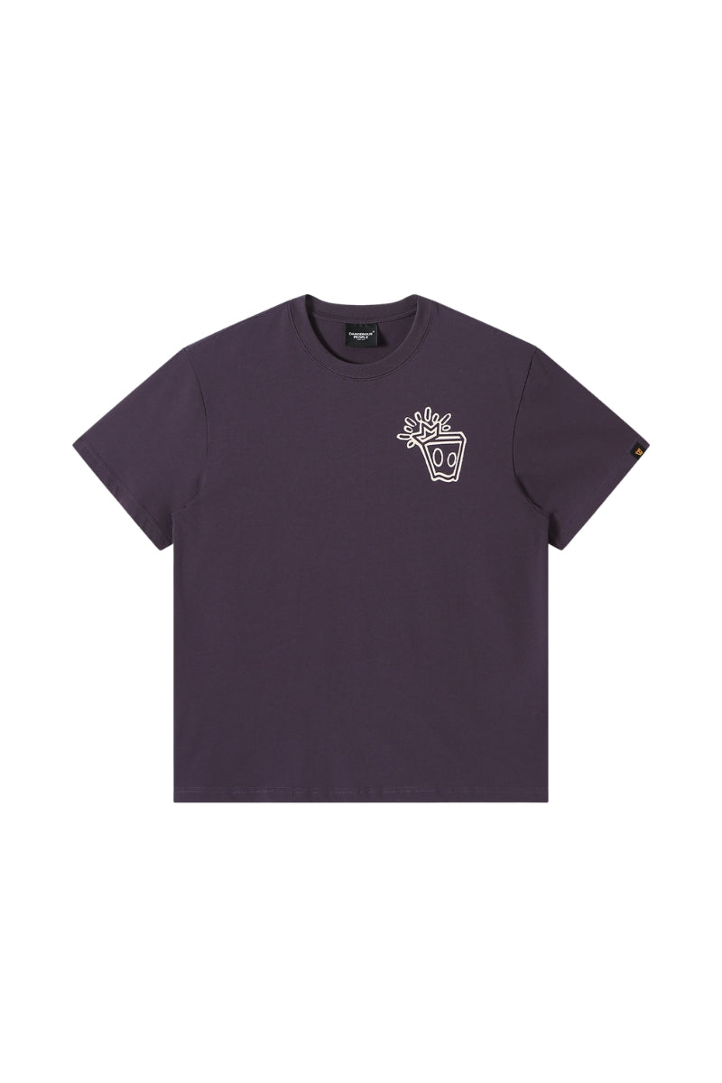 DangerousPeople｜Glow‑in‑the‑Dark Crown D‑Logo Print Cotton T‑Shirt