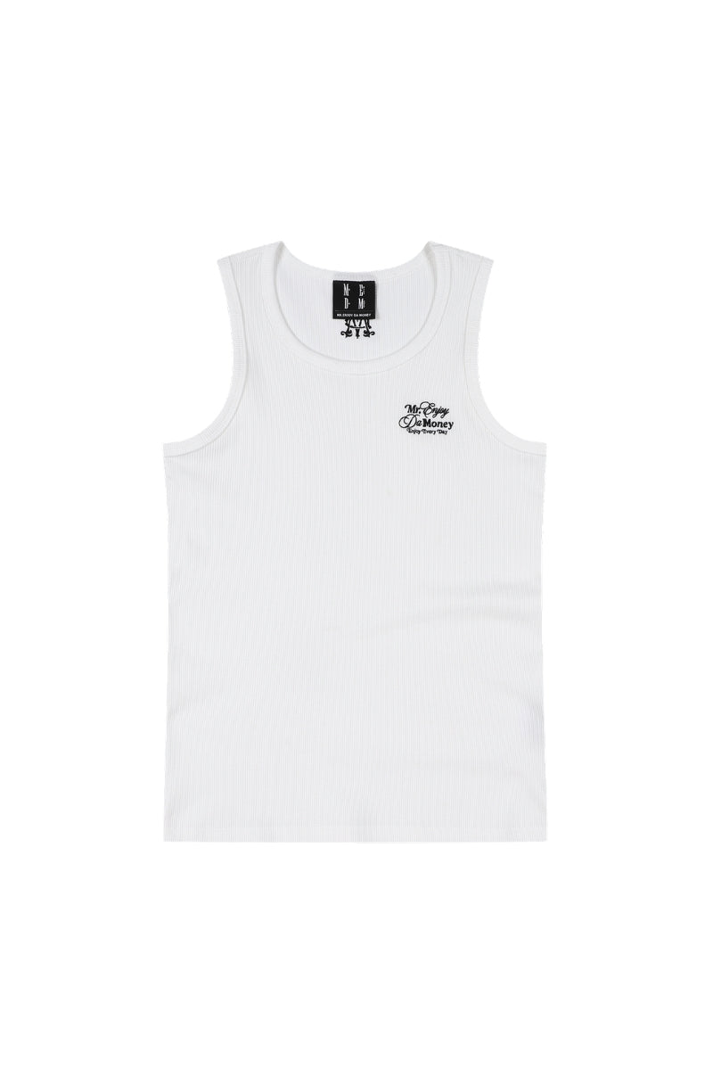 MEDM Classic Script Letter Embroidery Heavyweight Men Sleeveless Tank Top