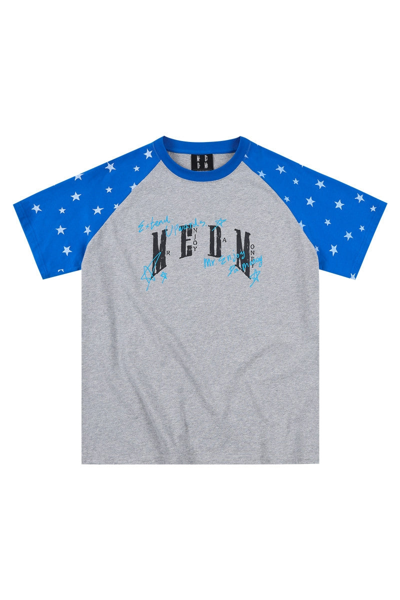 MEDM Graffiti Star Print Raglan Tee