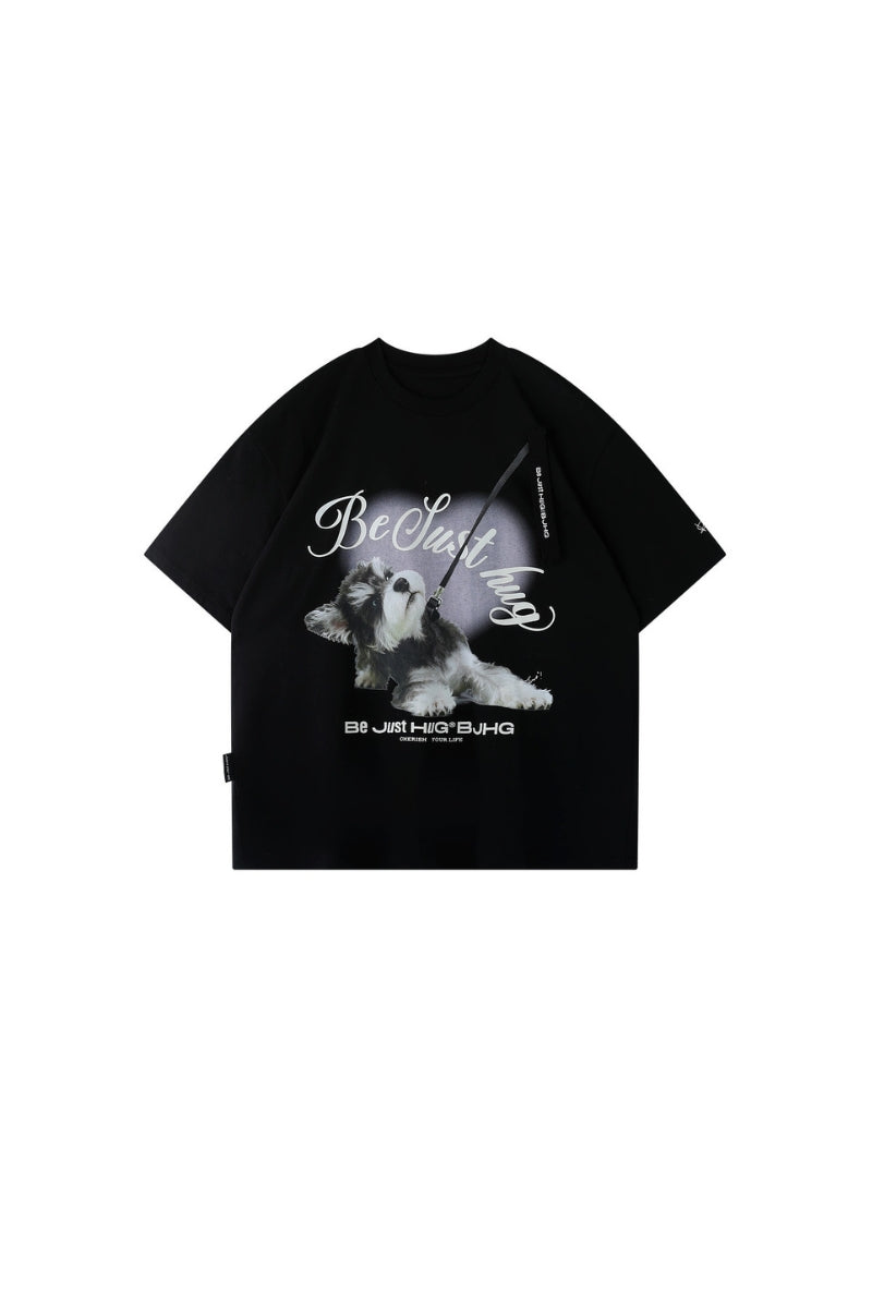 BJHG Unisex Puppy Print Couple Tee
