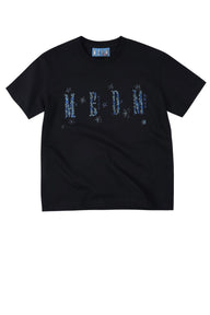 MEDM × YUY Jade Blue Floral Back Graphic Crew Neck Tee