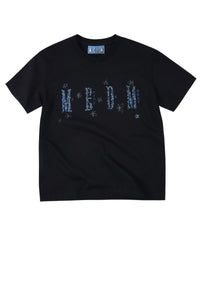 MEDM × YUY Jade Blue Floral Back Graphic Crew Neck Tee