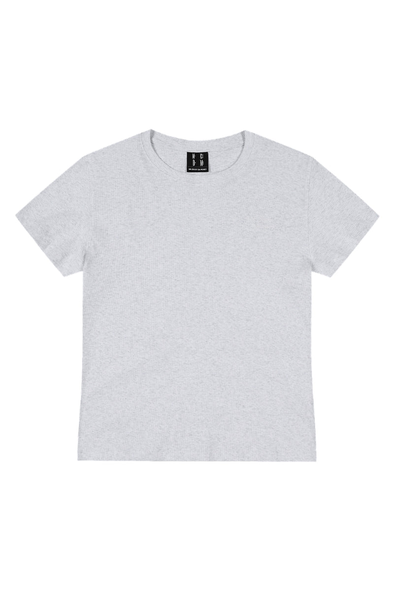 MEDM Letter Embroidery Heavyweight Basic Streetwear Tee