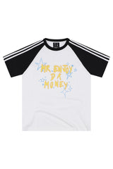 MEDM Color Block Graffiti Raglan Striped Unisex T-Shirt