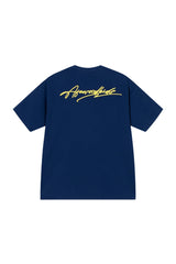 AFGK | Script Embroidery Tee, American Relaxed Unisex Loose T-Shirt
