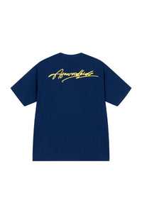 AFGK | Script Embroidery Tee, American Relaxed Unisex Loose T-Shirt