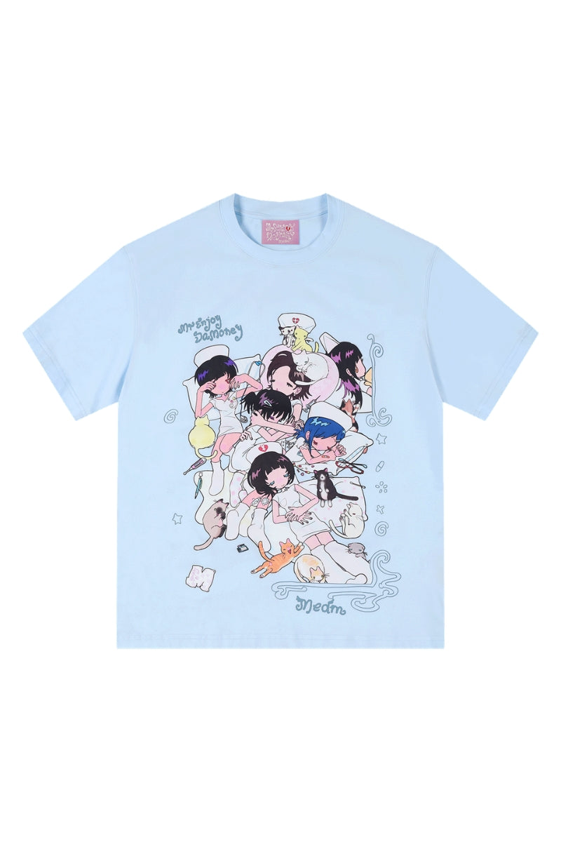 MEDM × Niaoyiyi | Nap Cartoon Versatile Women Crew Tee