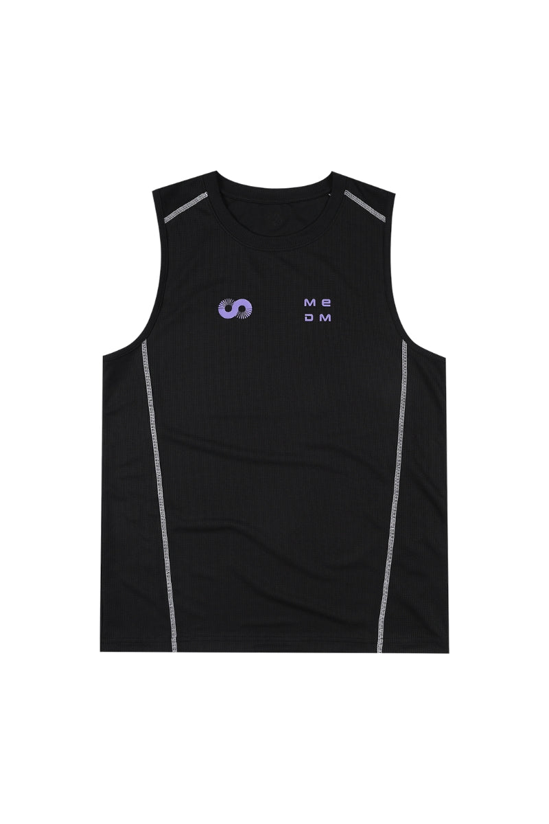 MEDM Sport Logo Print Breathable Mesh Loose Athletic Sleeveless Tank Top