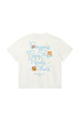 DangerousPeople DSP｜Fun Animal Paradise Graphic Oversized Drop‑Shoulder Quick‑Dry Lightweight T‑Shirt