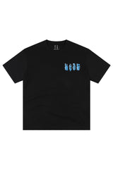 MEDM MELTING ICE Patch Letter Print Crew Neck Casual Couple Tee