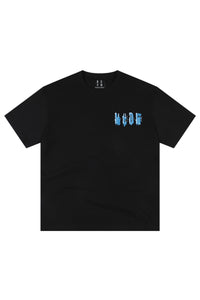 MEDM MELTING ICE Patch Letter Print Crew Neck Casual Couple Tee