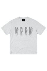 MEDM Sequin Phantom Letter Loose Crew Neck T-Shirt Unisex