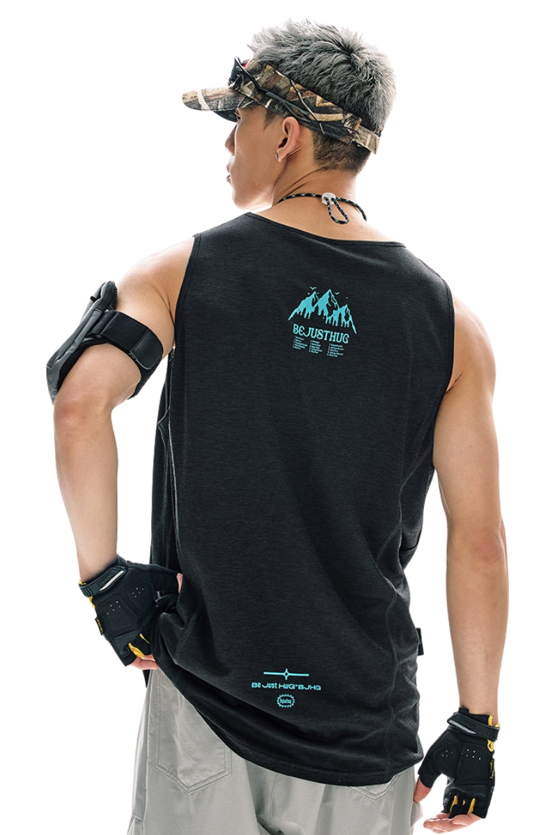 BJHG Men Quick‑Dry Sleeveless Tank Top Summer American Light Outdoor Fitness Vest