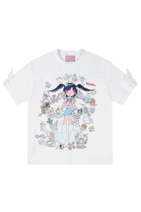 MEDM × Niaoyiyi | Angel Wing Sleeve Strap Women Tee