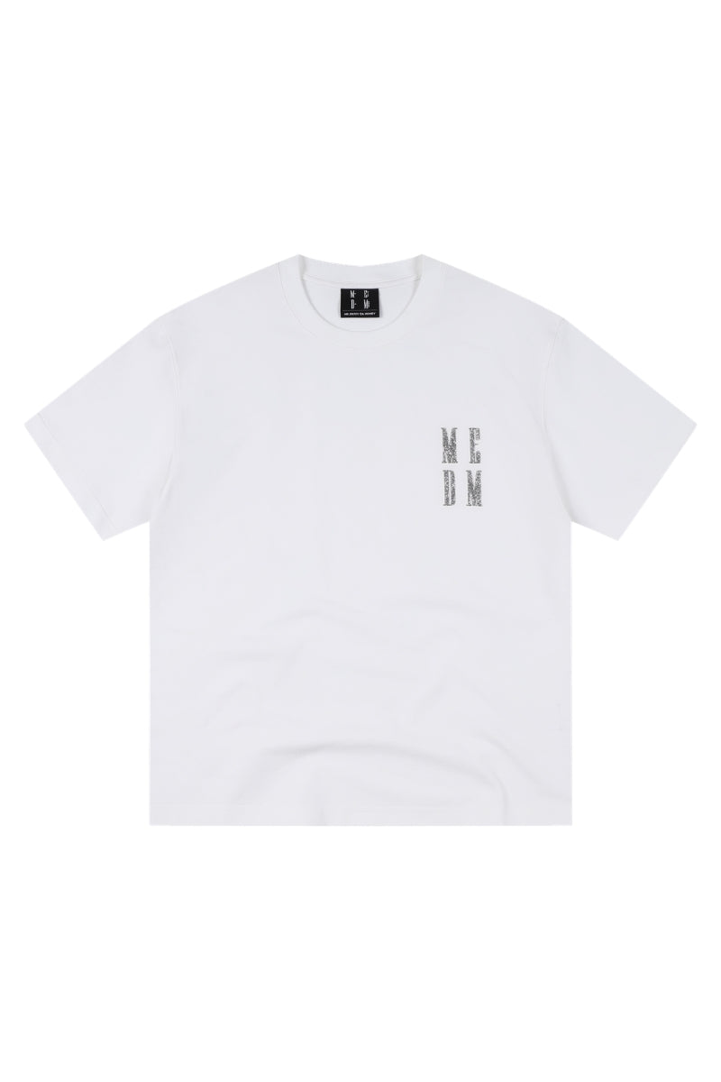 MEDM 3D Rhinestone Letter Heavy Cotton T-shirt Unisex