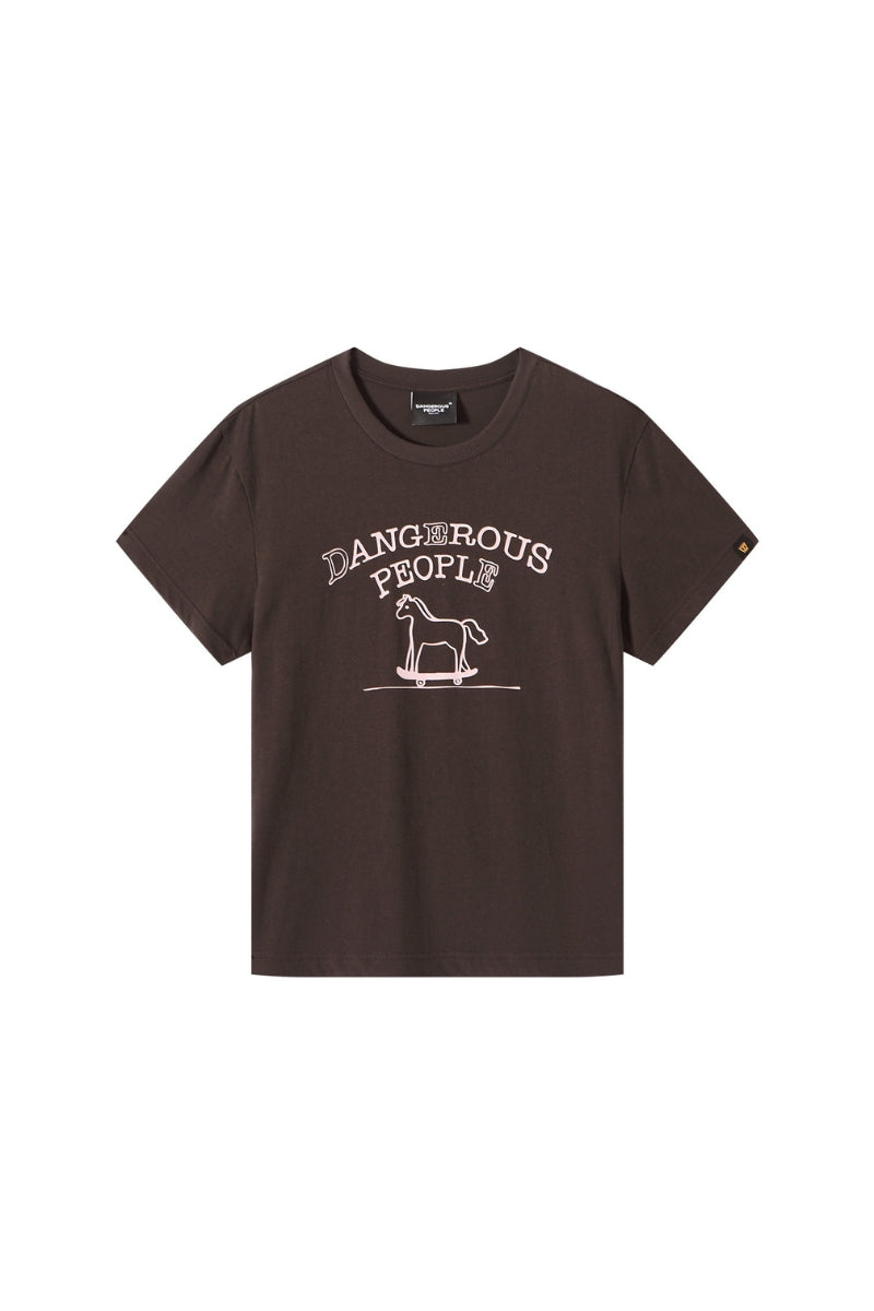 DangerousPeople DSP Pony Series Color‑Block Skateboard Pony Tee