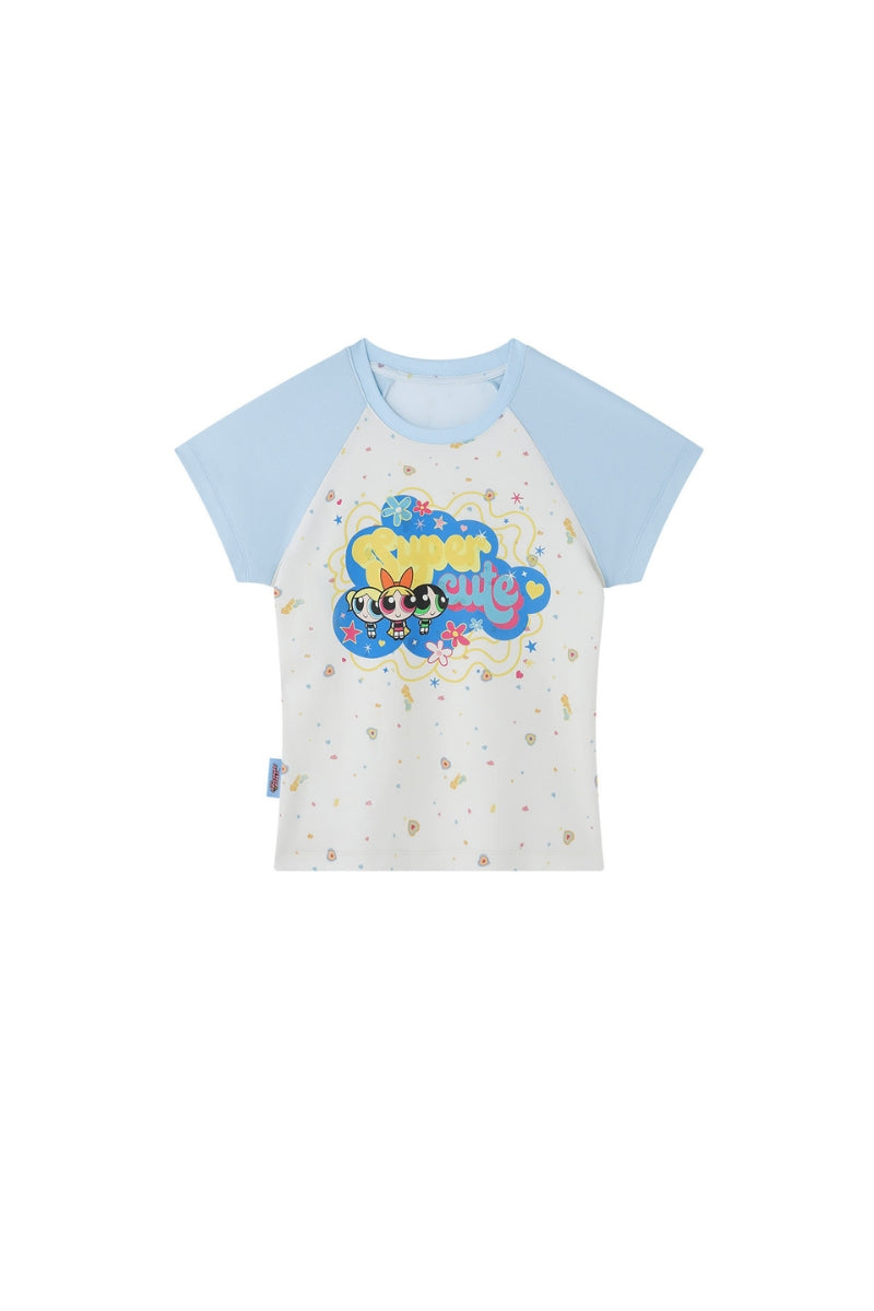 BJHG × The Powerpuff Girls Women Figure‑Flattering Graphic‑Print Short‑Sleeve Tee