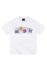 MEDM Double Color Embroidery Letter Unisex T-Shirt