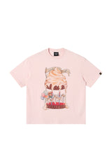 DangerousPeople｜Ice‑Cream Carousel Print Cotton T‑Shirt