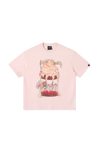 DangerousPeople｜Ice‑Cream Carousel Print Cotton T‑Shirt