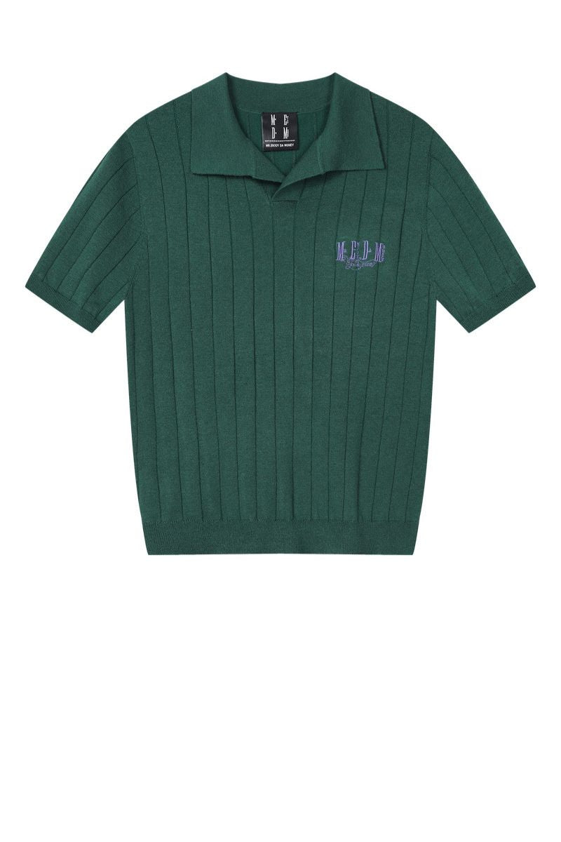 MEDM Quiet Luxury Knit Relaxed Unisex Short Sleeve Polo Shirt