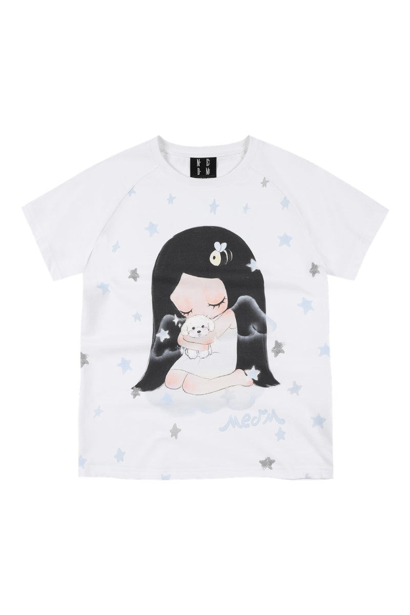 MEDM x Iria Mailbox Guardian Dog Print Women Raglan Tee