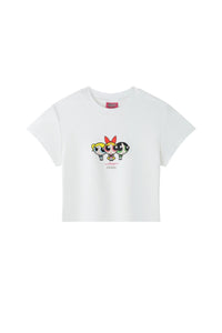 BJHG × The Powerpuff Girls Women Slim‑Fit Graphic‑Print Short‑Sleeve Tee