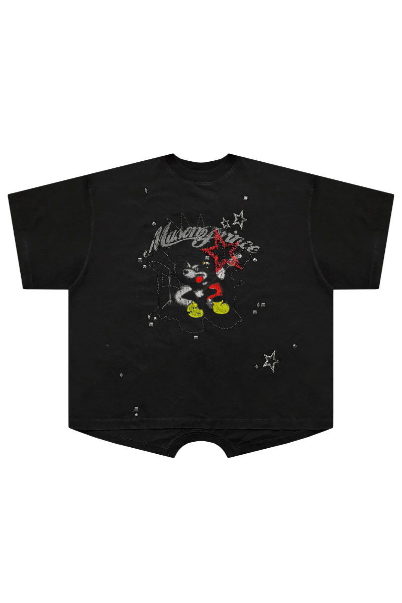 Masonprince  New Year Unfinished Parody Bear Double-Style Reversed Short-Sleeve T-Shirt