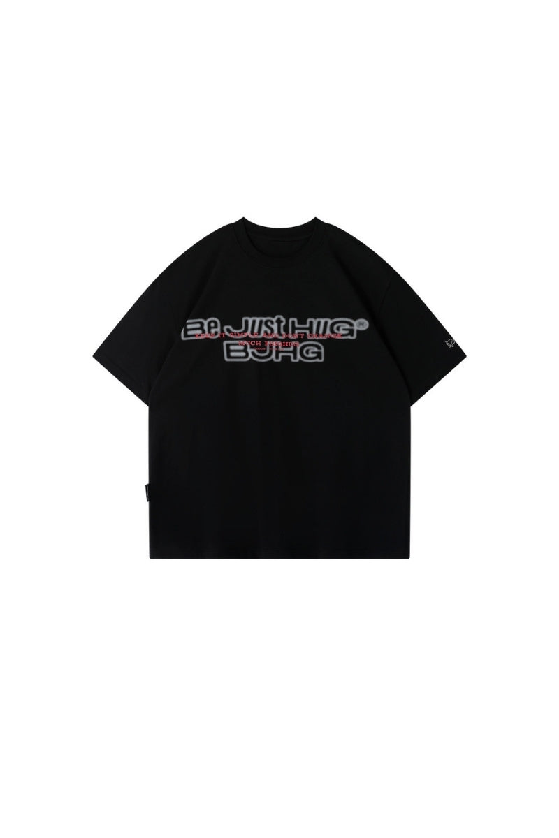 BJHG Summer Loose Couple T‑Shirt American Street Style Letter Print Short Sleeve Top
