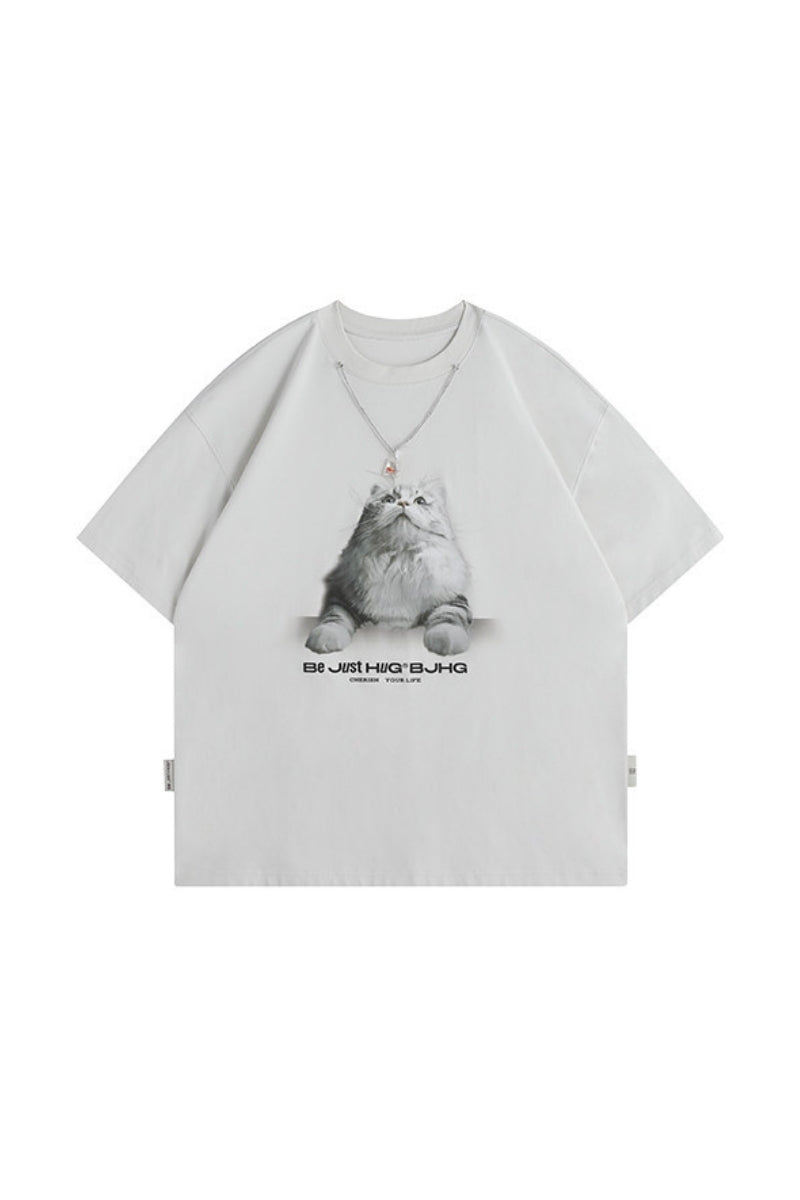 BJHG American Print True‑Shoulder Fitted Tee Women Summer Cool Quick‑Dry Streetwear Top