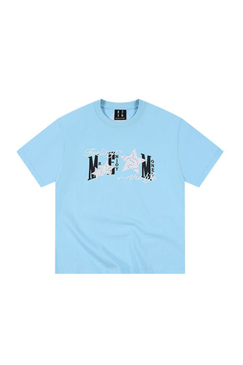 MEDM Star Patch Print Cotton Couple Tee