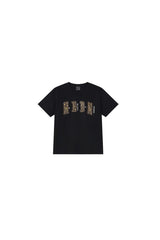 MEDM double skin leopard print chest four-word short sleeve T