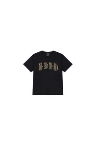 MEDM double skin leopard print chest four-word short sleeve T