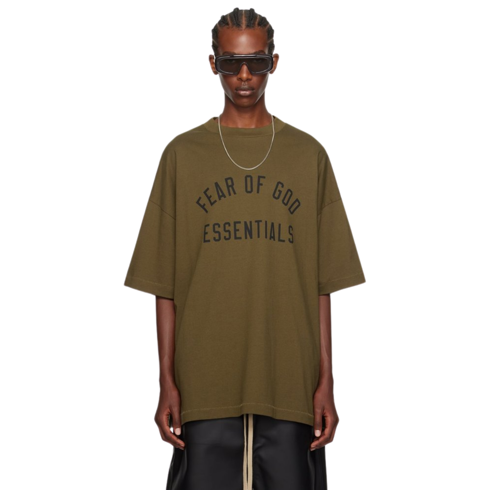 Fear Of God Essentials FW24 Jersey Crewneck Tee Olive