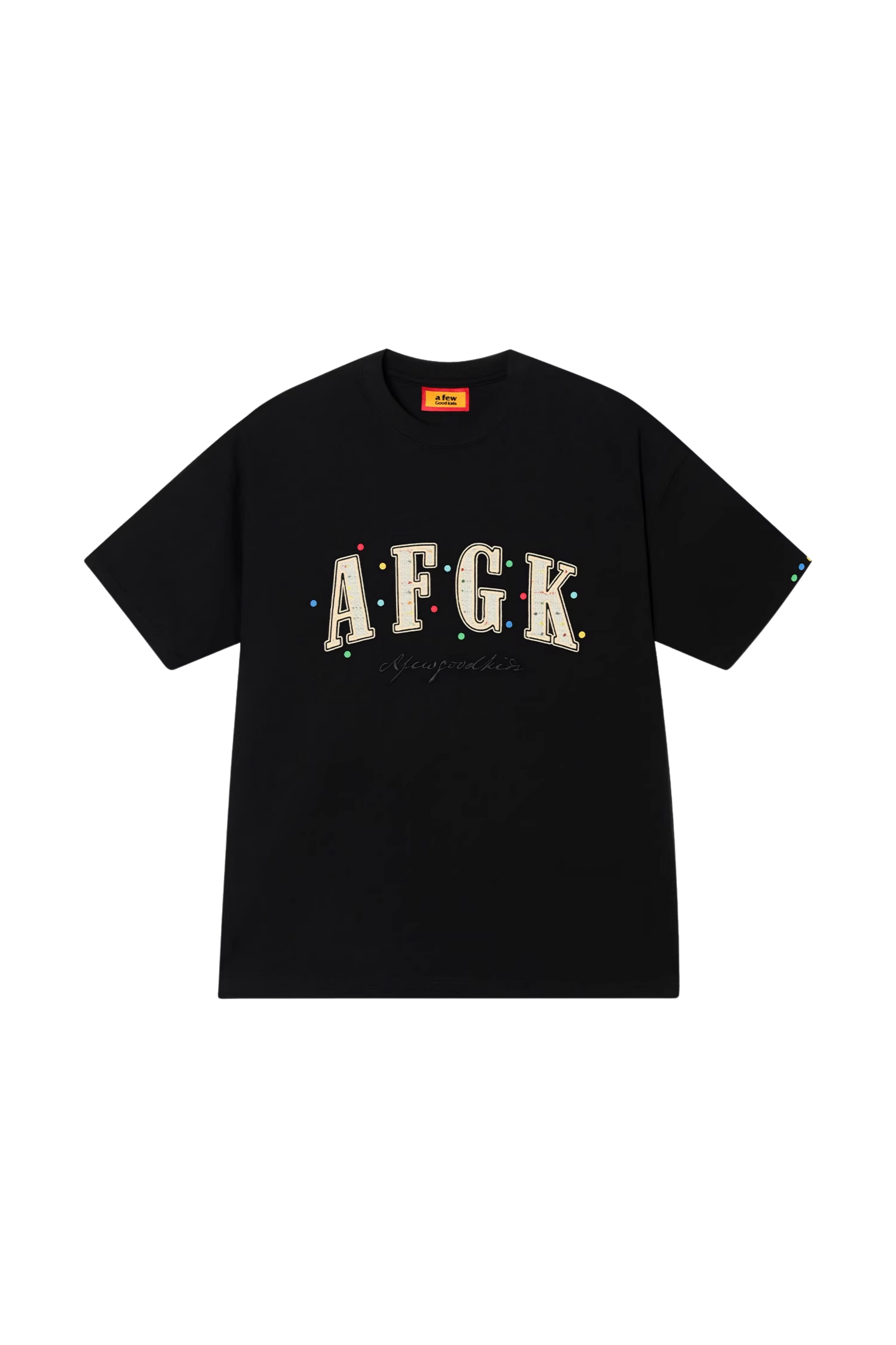 AFGK Rainbow Rhinestone Embroidery Patch Tee