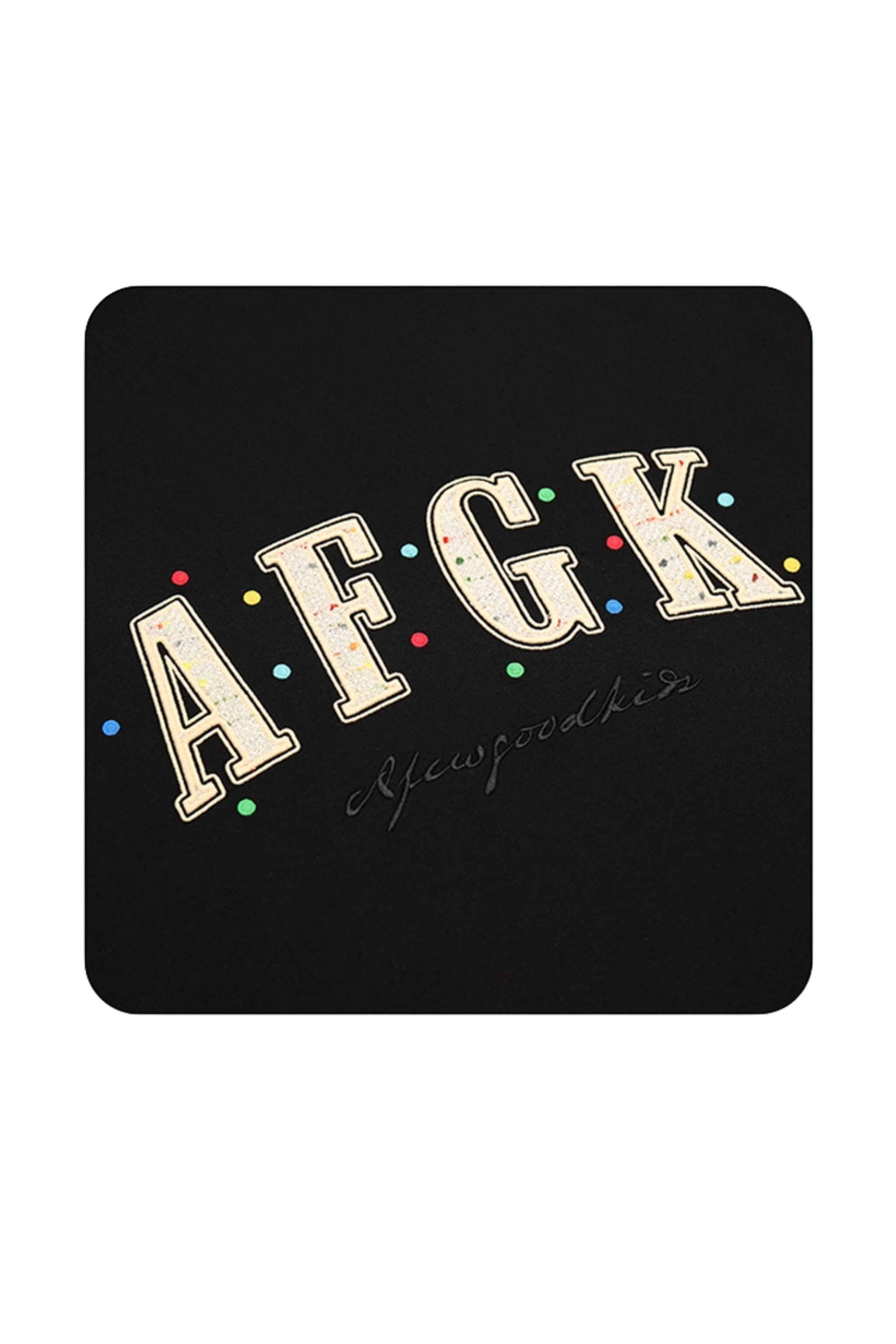 AFGK Rainbow Rhinestone Embroidery Patch Tee