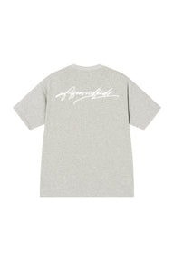 AFGK | Script Embroidery Tee, American Relaxed Unisex Loose T-Shirt