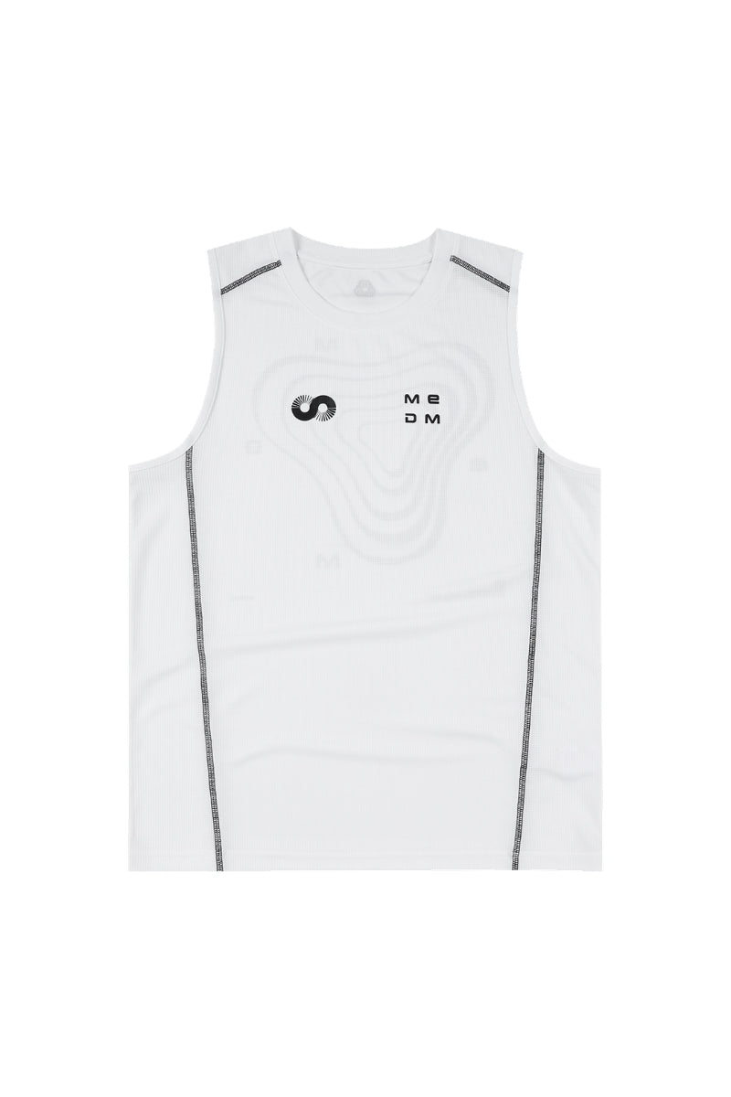 MEDM Sport Logo Print Breathable Mesh Loose Athletic Sleeveless Tank Top