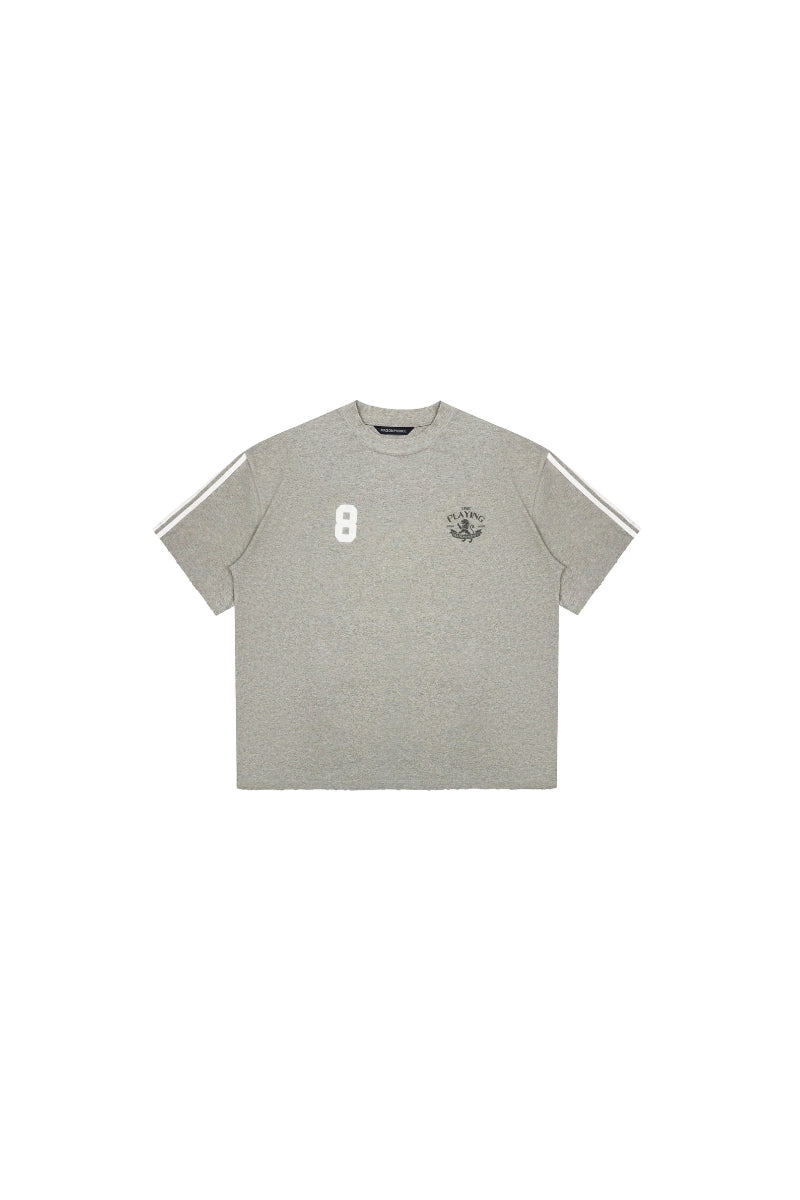MASONPRINCE | TIME PLAYING Stripe Badge Print T-Shirt