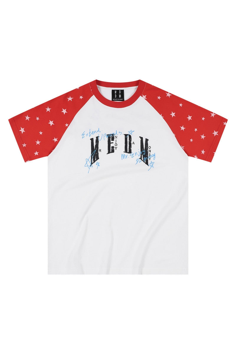 MEDM Graffiti Star Print Raglan Tee